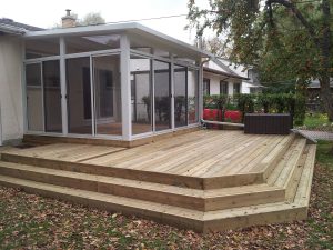 Custom deck with stadium stairs