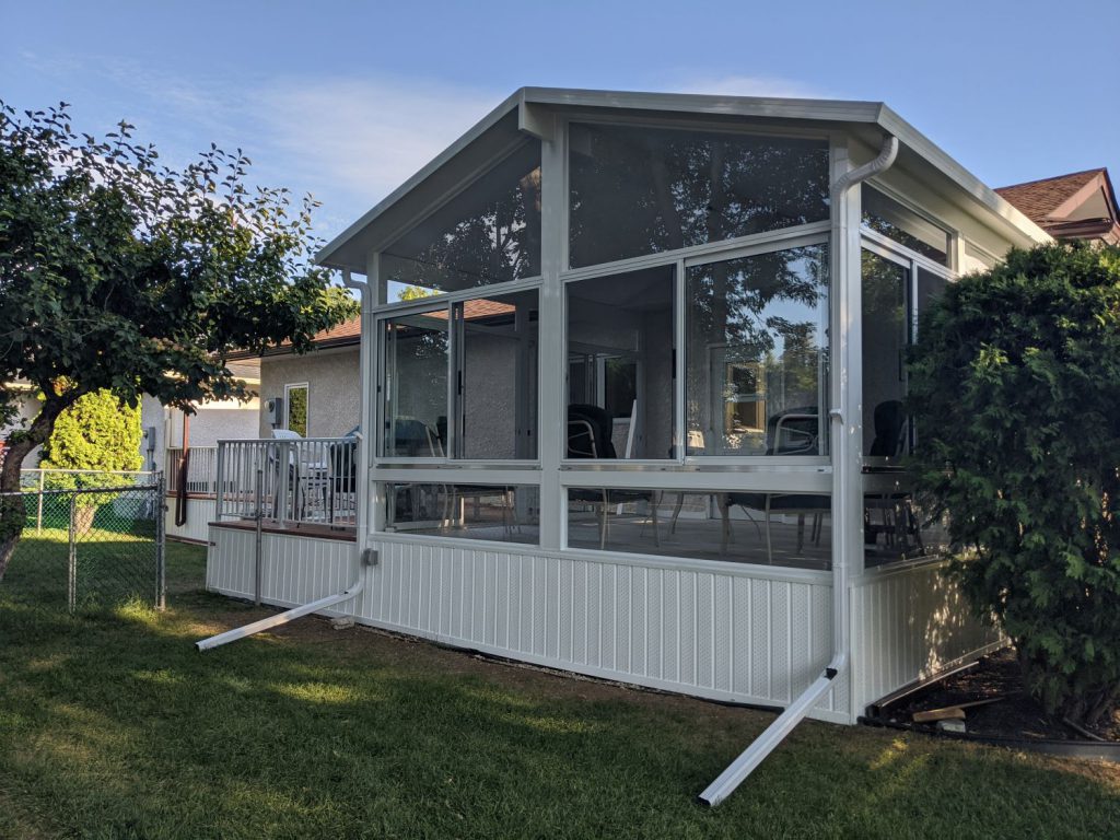 Large white gable sunroom