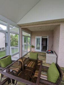 Gable sunroom extends the home
