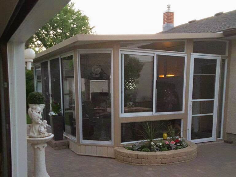 sandalwood and white sunroom by SunCo in Windsor Park, Winnipeg