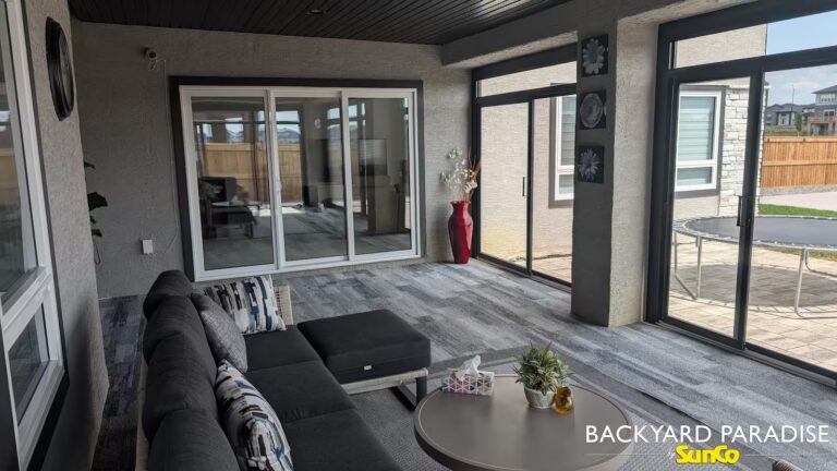 black curtain wall walk out basement interior bridgwater winnipeg