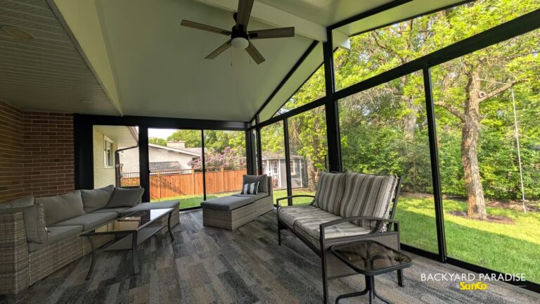 black gable sunroom interior view algonquin park winnipeg