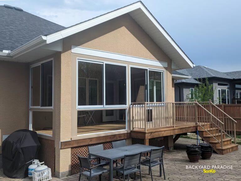 sandalwood and white curtain wall enclosure oak bank manitoba