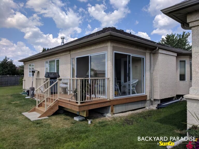 sandalwood and white curtain wall sunroom river park south winnipeg