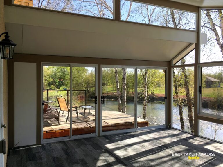 sandalwood and white split gable roof sunroom interior swan river manitoba