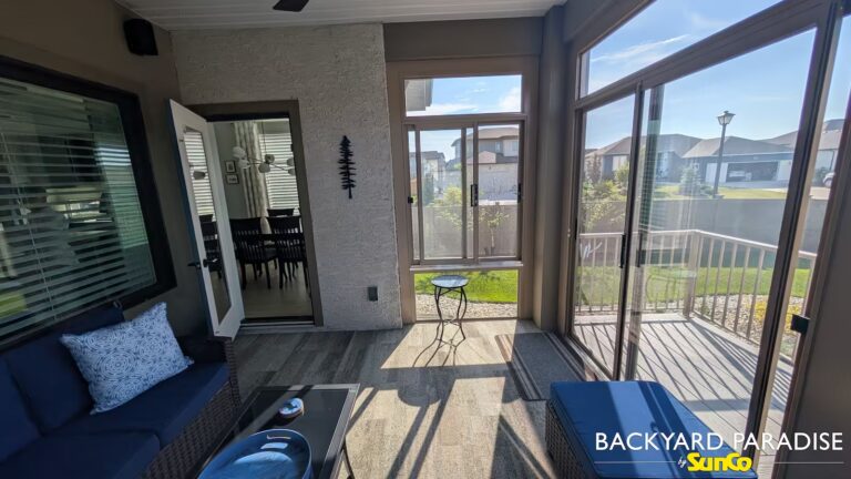 sandalwood curtain wall sunroom interior oak bluff manitoba