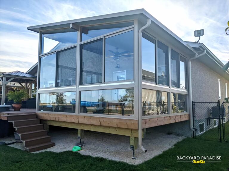 sandalwood elevated studio sunroom built in La Salle, Manitoba