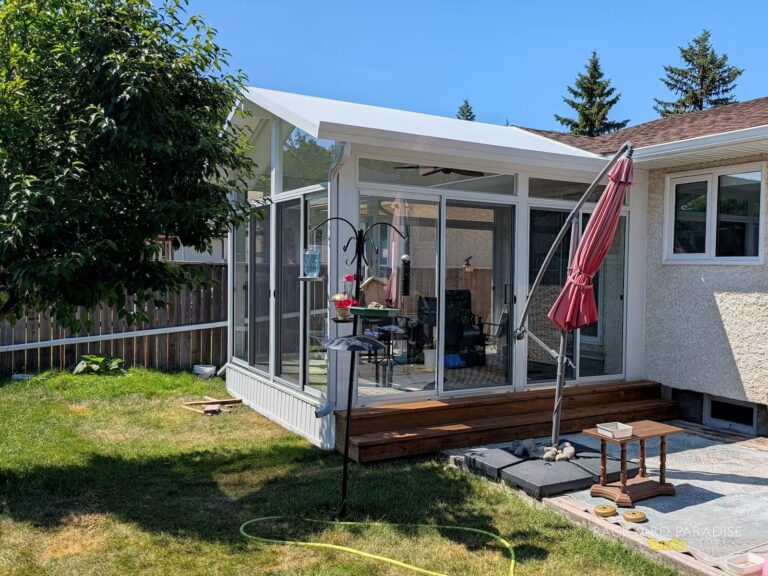 White gable sunroom in Eric Coy, Winnipeg