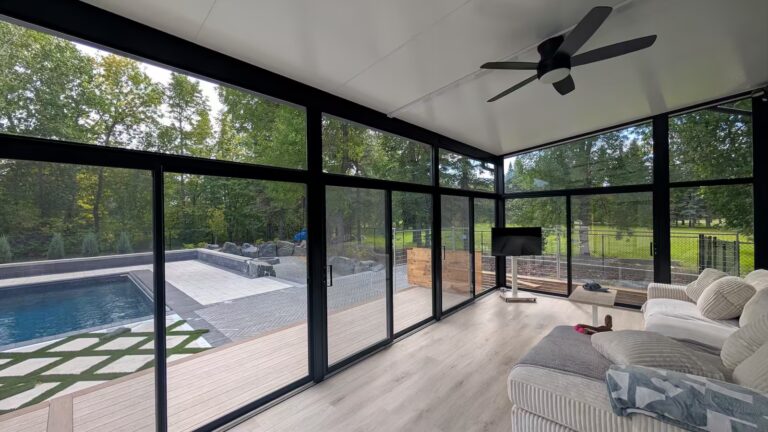 black studio sunroom in Oakbank, Manitoba