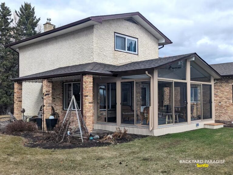 sandalwood gable sunroom built in Oakville, Manitoba