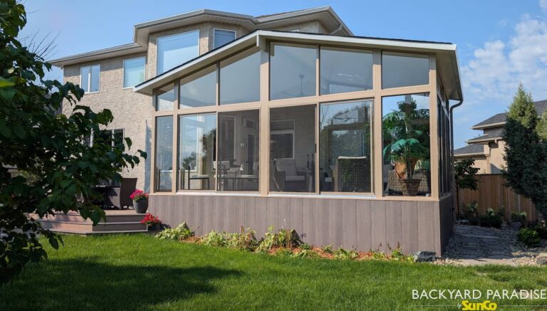 sandalwood gable sunroom composite skirt winnipeg